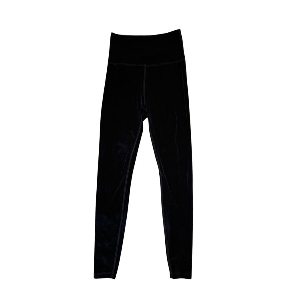 Women S Beyond Yoga Black Velvet Motion High Waisted Midi Leggings Pants Velour